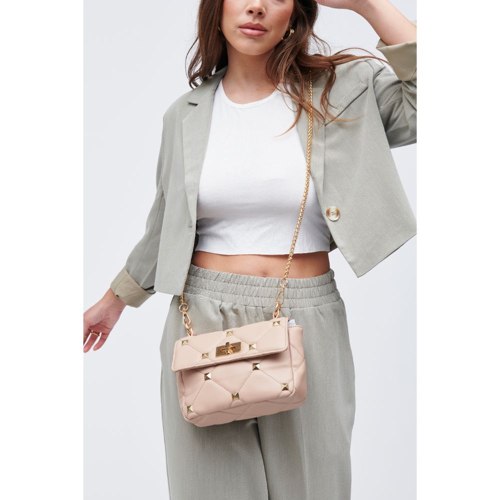 Woman wearing Nude Urban Expressions Aiza Crossbody 818209010580 View 1 | Nude