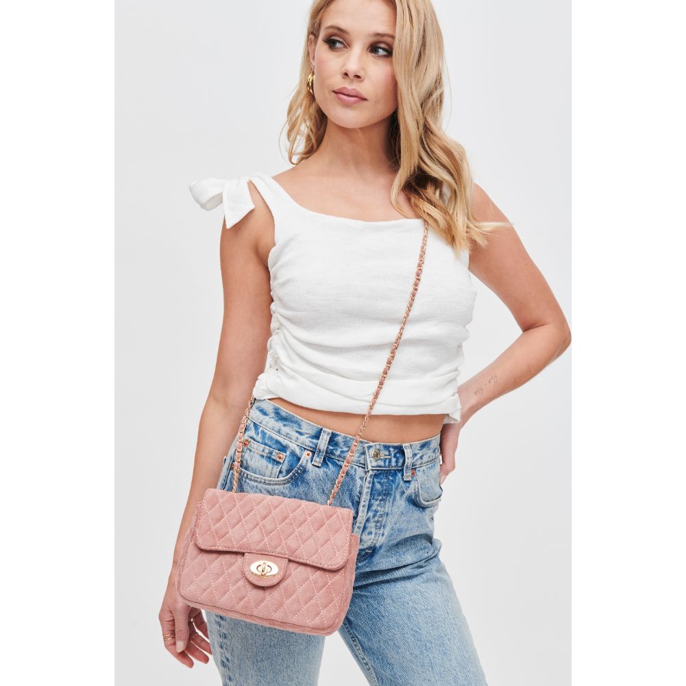 Woman wearing Blush Urban Expressions Annie Crossbody 840611108838 View 1 | Blush
