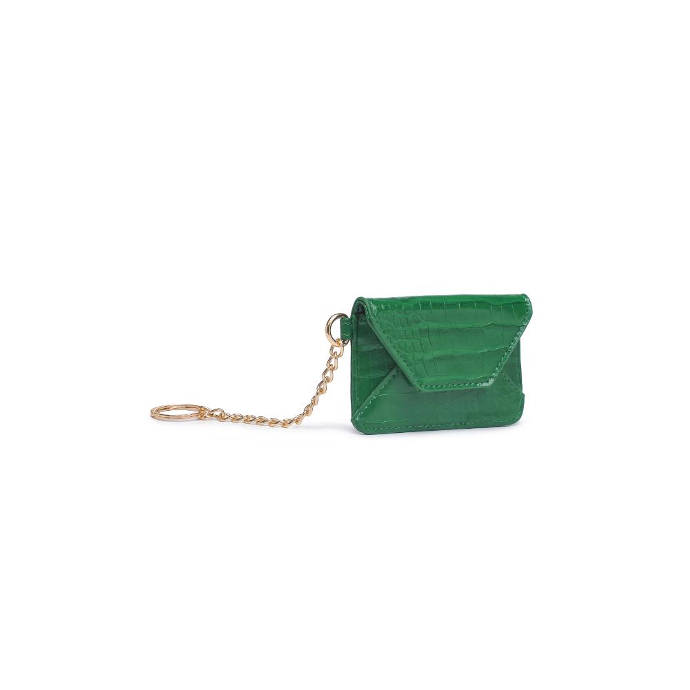 Woman wearing Kelly Green Urban Expressions Gia - Croco Card Holder 840611121646 View 6 | Kelly Green