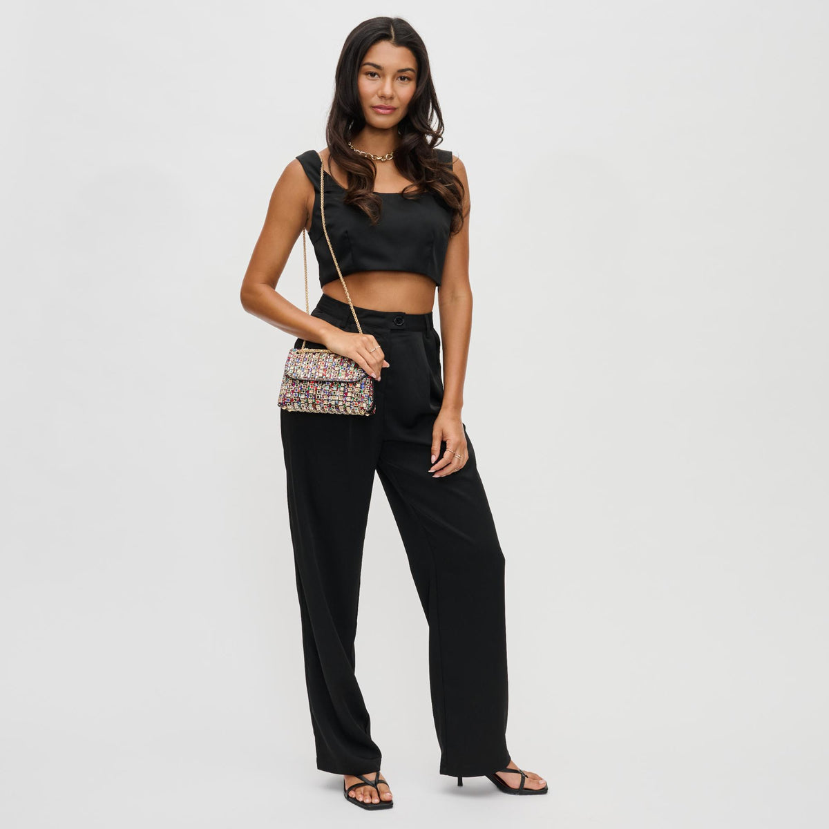 Woman wearing Multi Urban Expressions Katherine Evening Bag 840611128997 View 4 | Multi