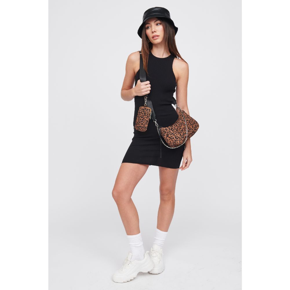 Woman wearing Leopard Urban Expressions Joss - Nylon Crossbody 818209010610 View 3 | Leopard