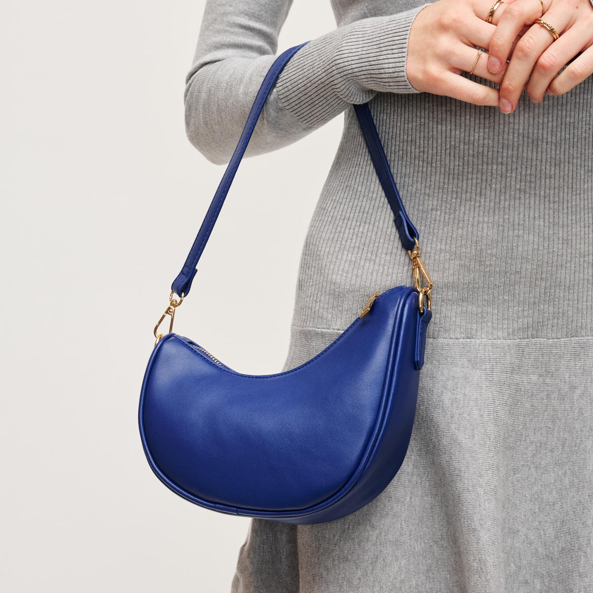 Woman wearing Navy Urban Expressions Mila Crossbody 840611154316 View 1 | Navy