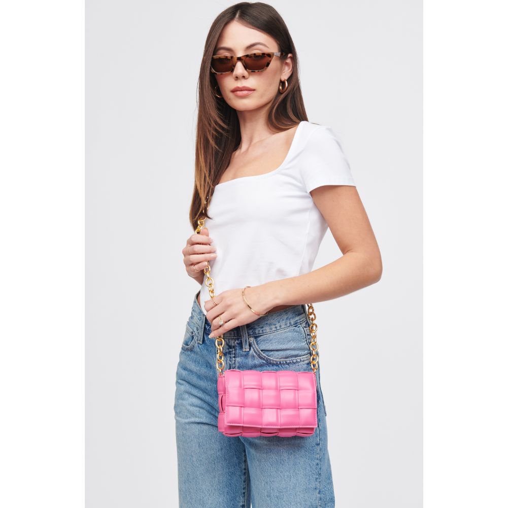 Woman wearing Peony Urban Expressions Holden Crossbody 818209018326 View 4 | Peony