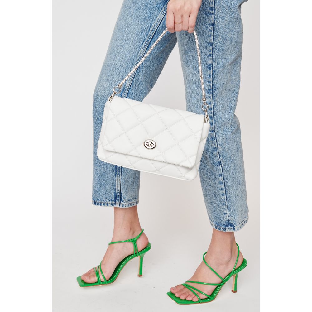 Woman wearing White Urban Expressions Sierra Crossbody 840611104823 View 2 | White