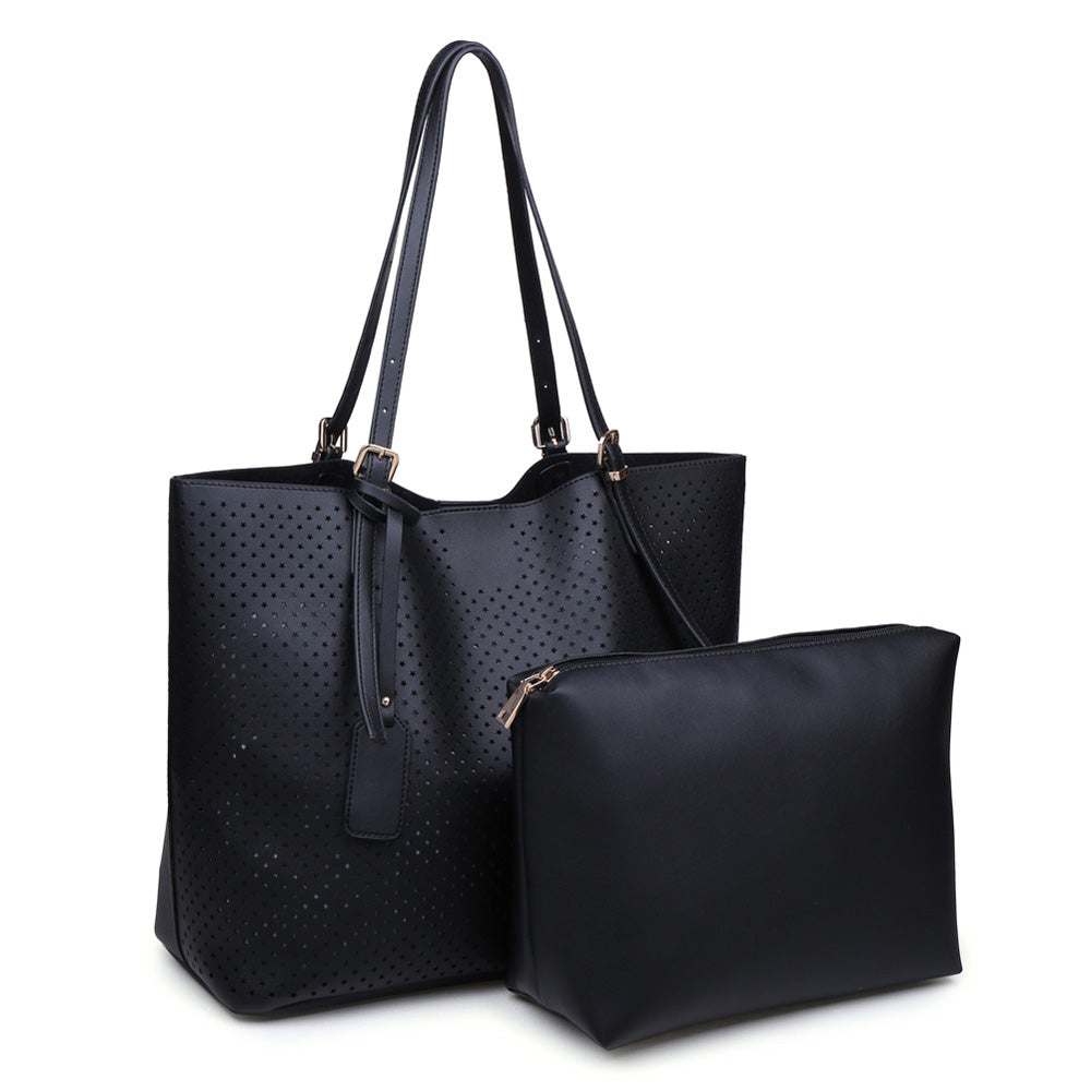 Woman wearing Black Urban Expressions Payson Tote NA-840611141033 View 2 | Black