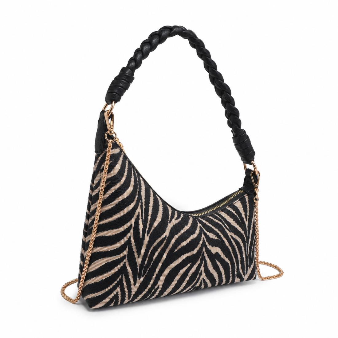 Urban Expressions Taylor - Zebra Shoulder Bag 840504216237 View 1 | Natural Black Zebra