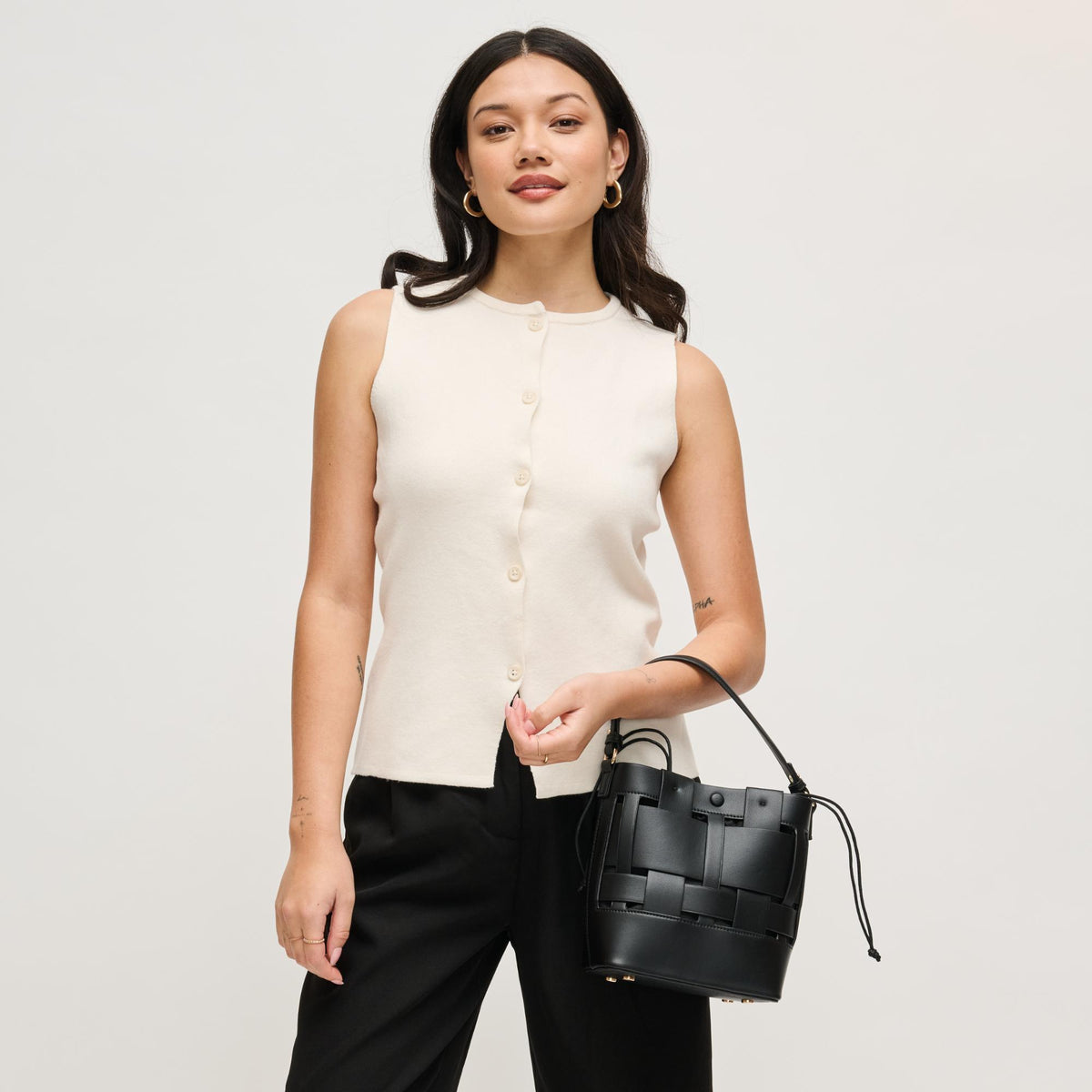 Woman wearing Black Urban Expressions Parker Crossbody 840504205446 View 4 | Black