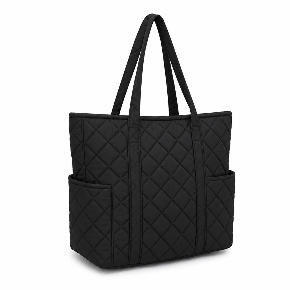 Urban Essentials Marlow - Quilted Insulated Carryall Tote 840504216640 View 1 | Black