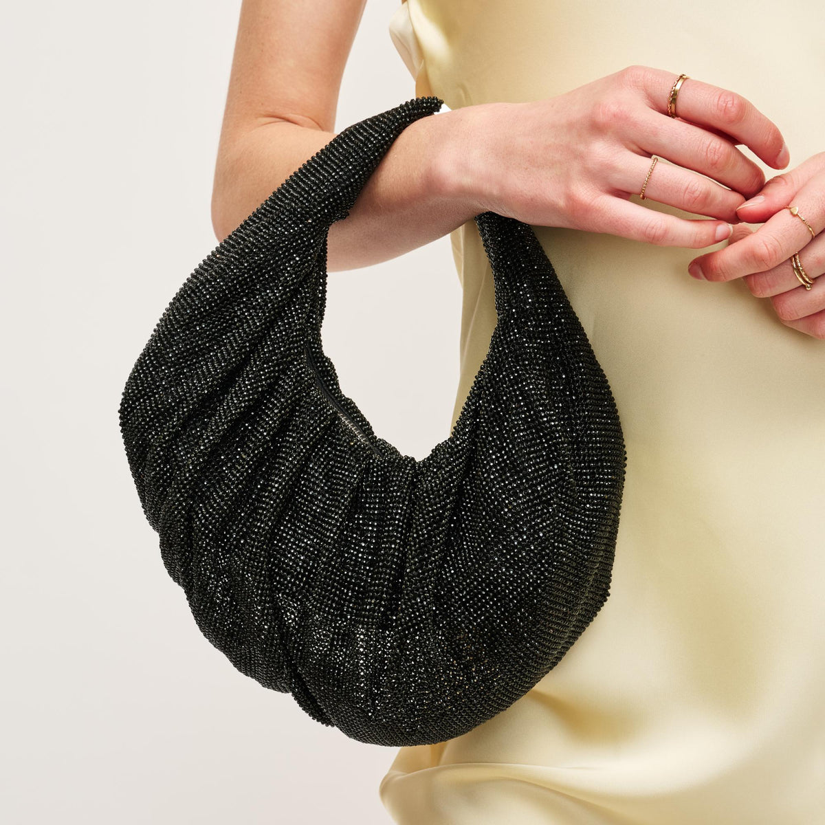 Woman wearing Black Urban Expressions Arianna Evening Bag 840611160461 View 4 | Black