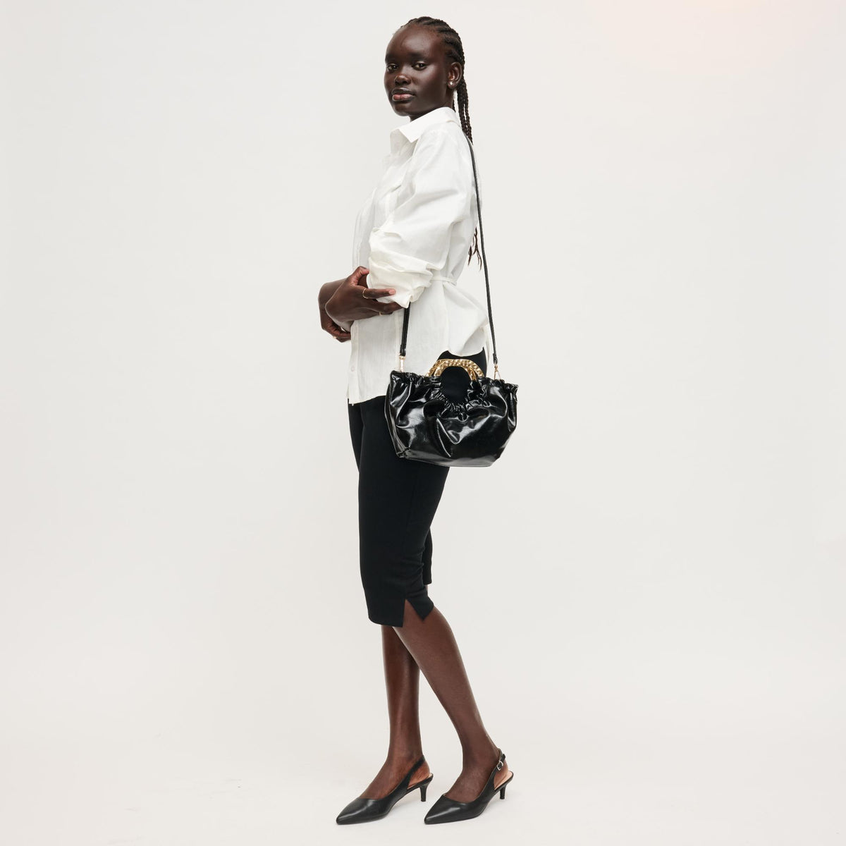 Woman wearing Black Urban Expressions Myles Crossbody 840504204708 View 2 | Black