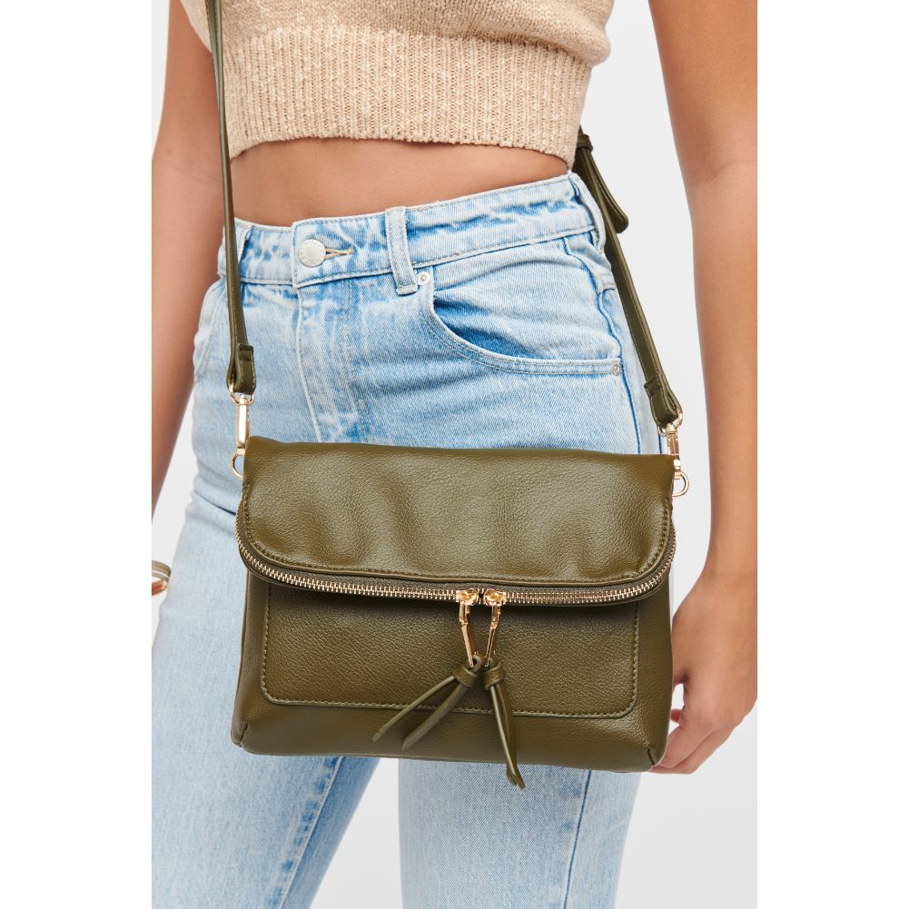 Woman wearing Olive Urban Expressions Debra Crossbody 840611184702 View 2 | Olive