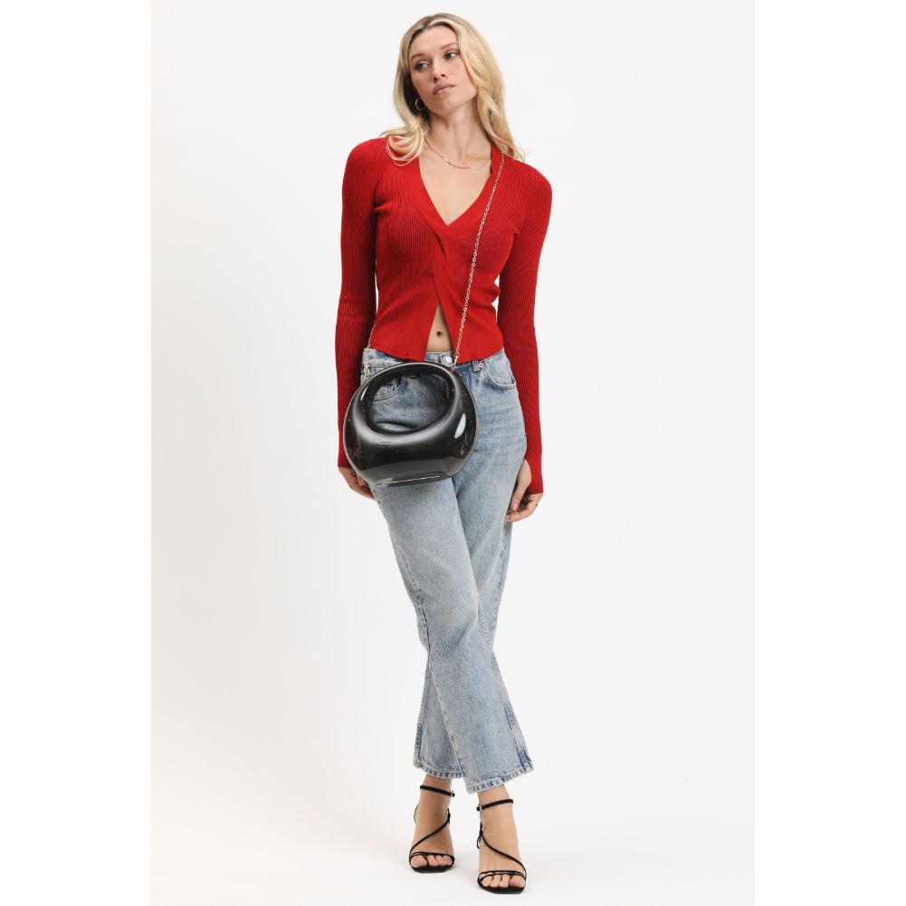 Woman wearing Smoke Urban Expressions Bess Evening Bag 840611109965 View 3 | Smoke