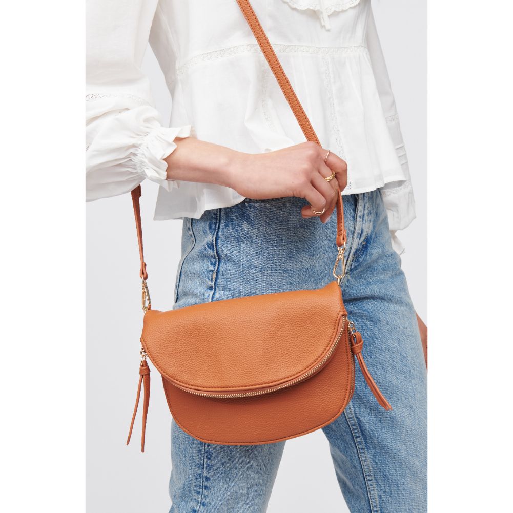 Woman wearing Tan Urban Expressions Holly Crossbody 818209015844 View 2 | Tan