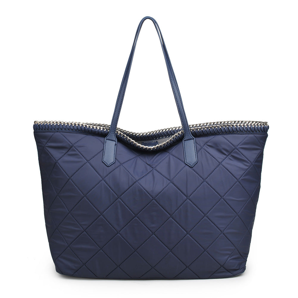 Woman wearing Navy Urban Expressions Rush Tote 840611156549 View 5 | Navy
