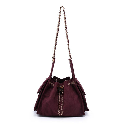 Urban Expressions Willow - Quilted Faux Suede Hobo 840504214196 View 1 | Wine