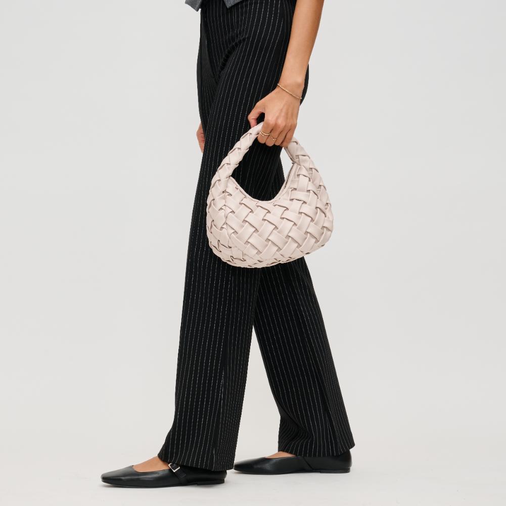 Woman wearing Oatmilk Urban Expressions Noreen Clutch 840611193674 View 2 | Oatmilk