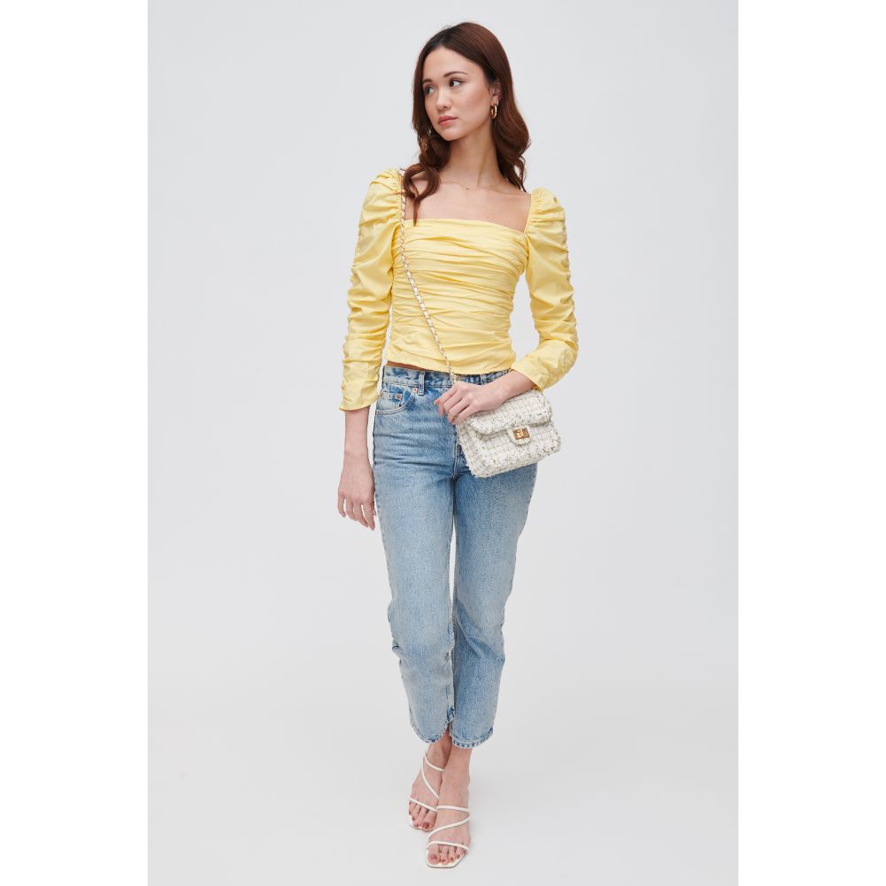 Woman wearing Cream Multi Urban Expressions Suzie Crossbody 840611106919 View 3 | Cream Multi