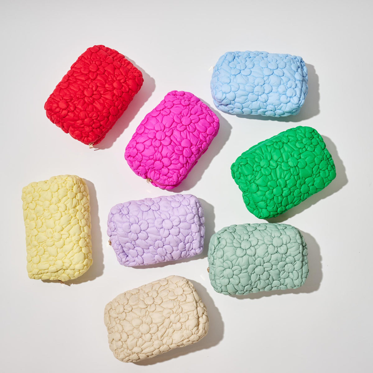 Woman wearing Fuchsia Urban Expressions Flora Pop - Nylon Cosmetic Pouch 840611144195 View 2 | Fuchsia