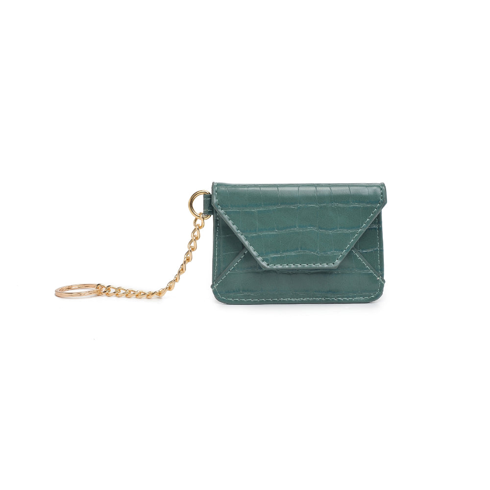 Woman wearing Emerald Urban Expressions Gia - Croco Card Holder 840611110770 View 5 | Emerald