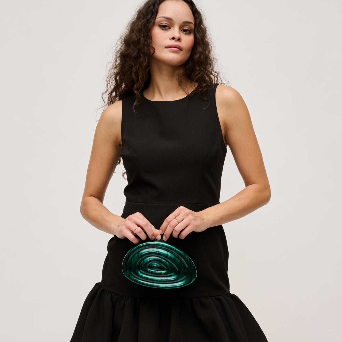 Woman wearing Emerald Urban Expressions Melody Evening Bag 840611125576 View 2 | Emerald