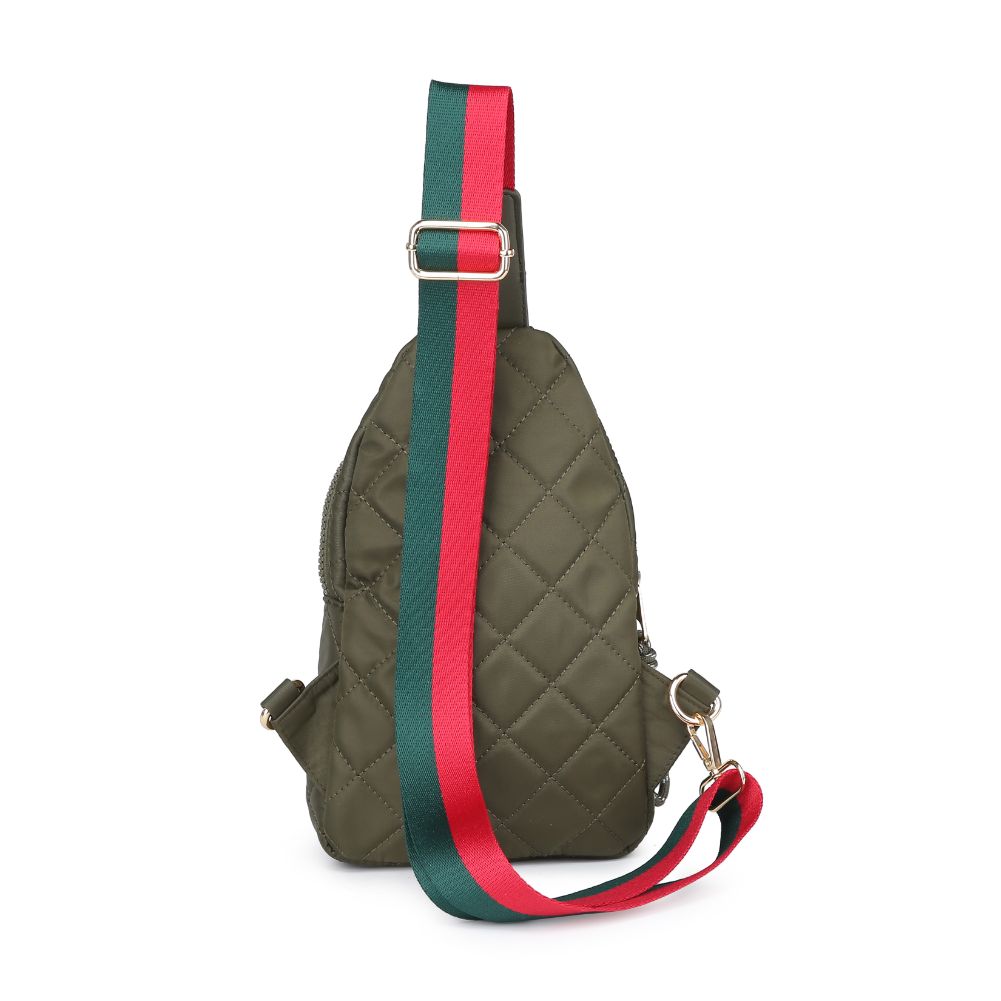 Urban Expressions Ace - Quilted Nylon Sling Backpack 840611101693 View 7 | Olive