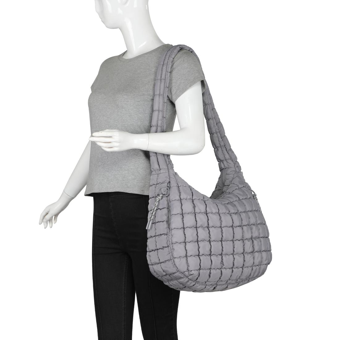 Product Image of Urban Expressions Tamsin - Quilted Puffer Hobo 840611114648 View 5 | Grey