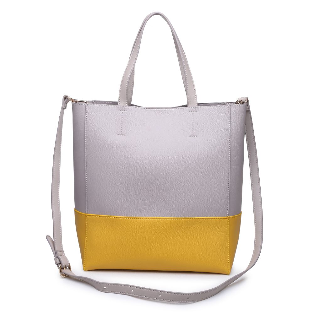 Product Image of Urban Expressions Marlin Tote 840611161987 View 3 | Grey Mustard
