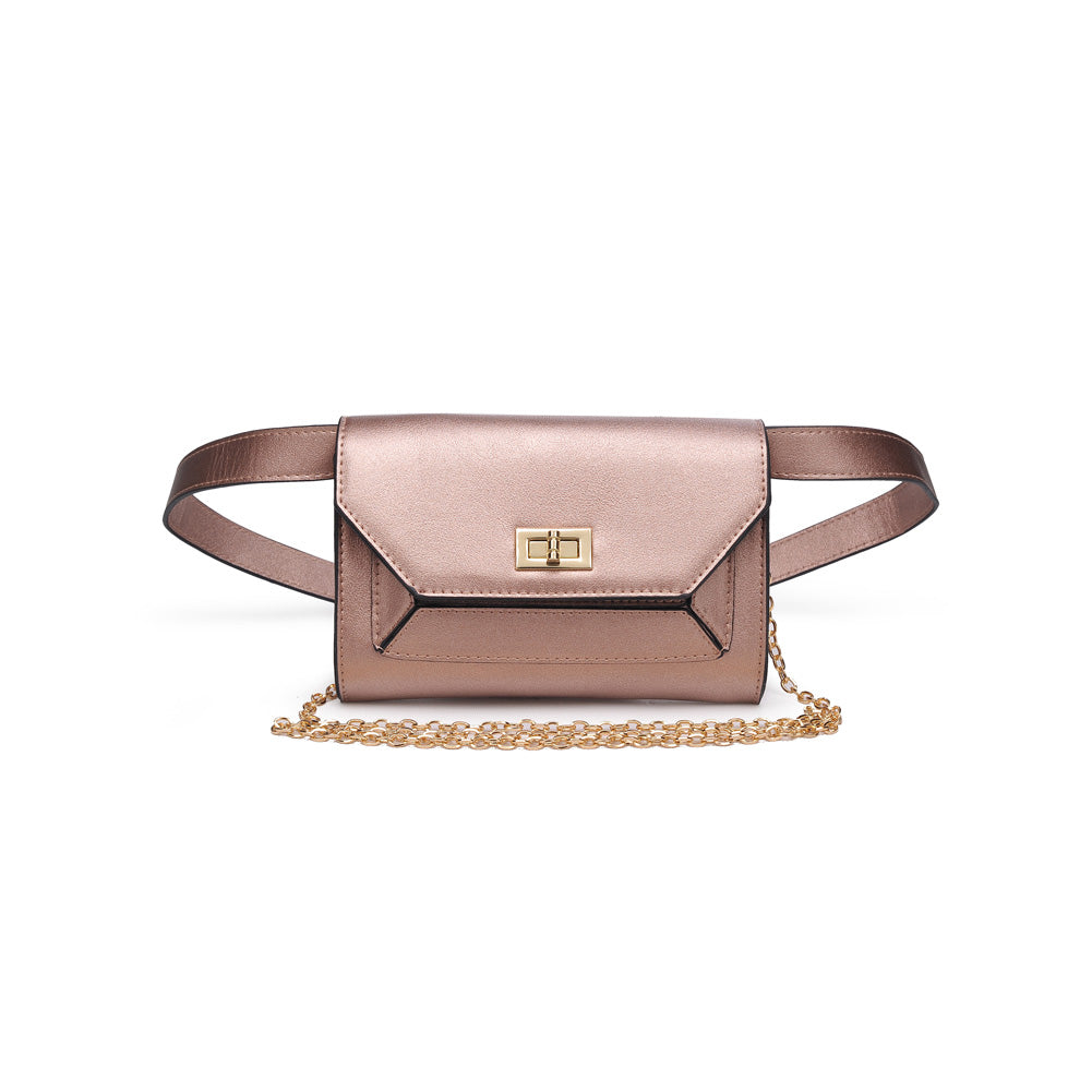 Woman wearing Rose Gold Urban Expressions Maggie Belt Bag NA-840611156426 View 5 | Rose Gold
