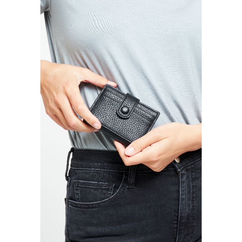 Woman wearing Black Urban Expressions Lola Card Holder 840611144324 View 1 | Black