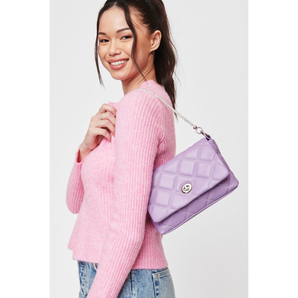 Woman wearing Lavender Urban Expressions Sierra Crossbody 840611104816 View 2 | Lavender