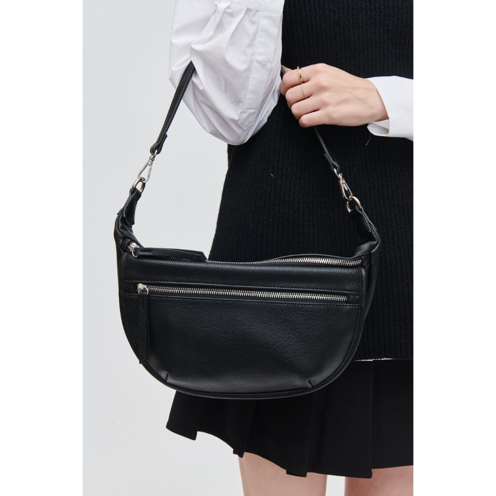 Woman wearing Black Urban Expressions Tessie Belt Bag 840611111326 View 4 | Black
