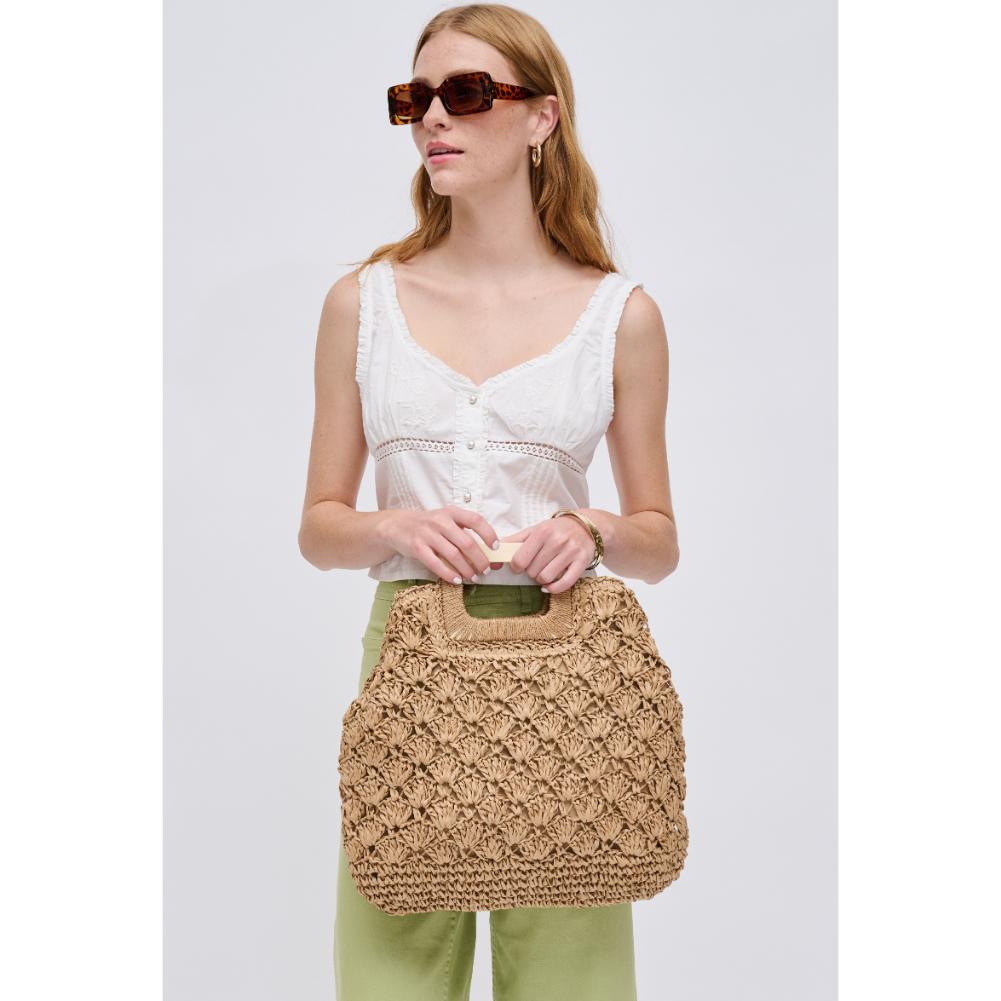 Woman wearing Natural Urban Expressions Evaeda Tote 840611122841 View 2 | Natural