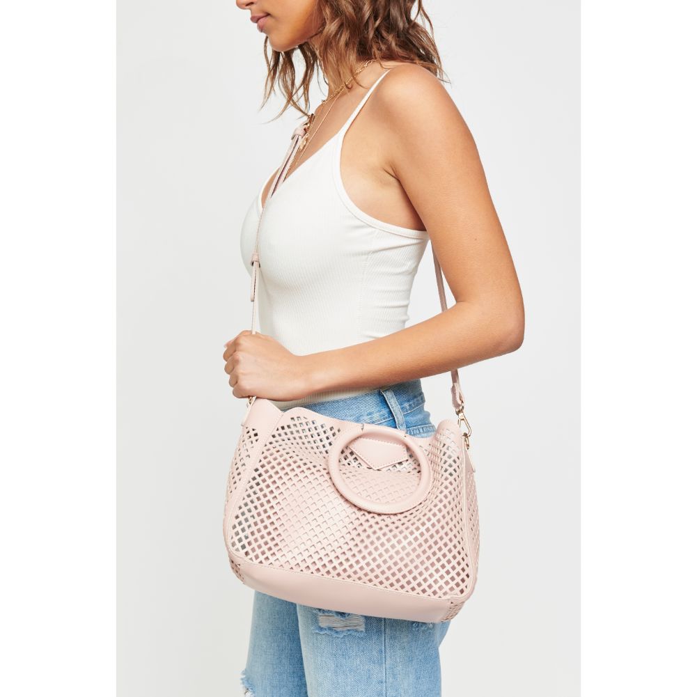 Woman wearing Blush Urban Expressions Jaclyn Satchel 840611169655 View 1 | Blush