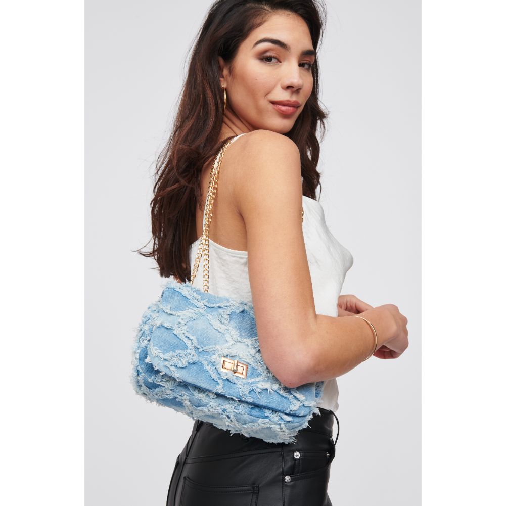 Woman wearing Denim Urban Expressions Arabella Crossbody 818209017053 View 4 | Denim