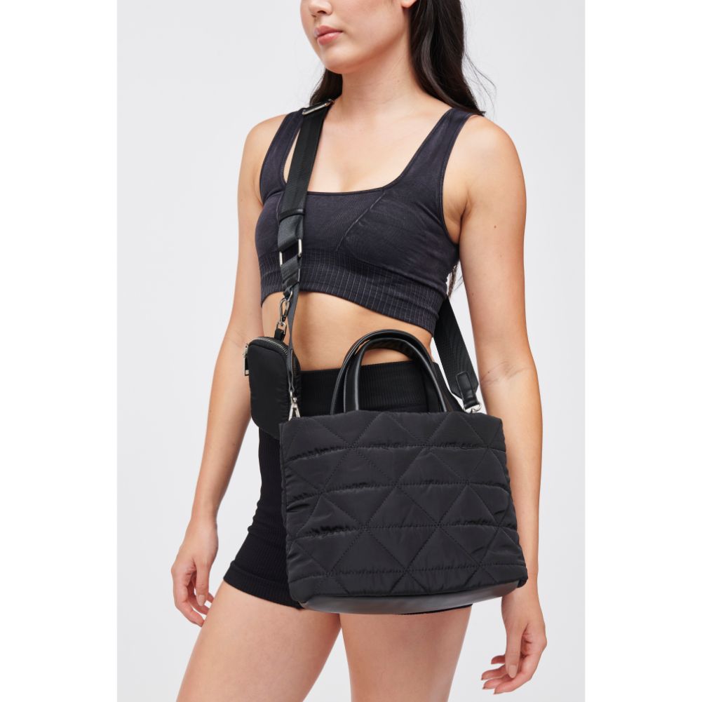 Woman wearing Black Urban Expressions Reid Tote 840611184283 View 1 | Black