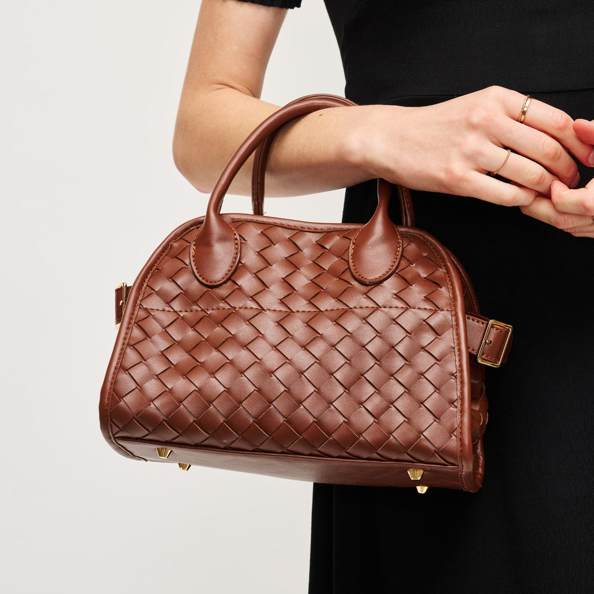 Woman wearing Chocolate Urban Expressions Kristie Crossbody 840611144942 View 1 | Chocolate