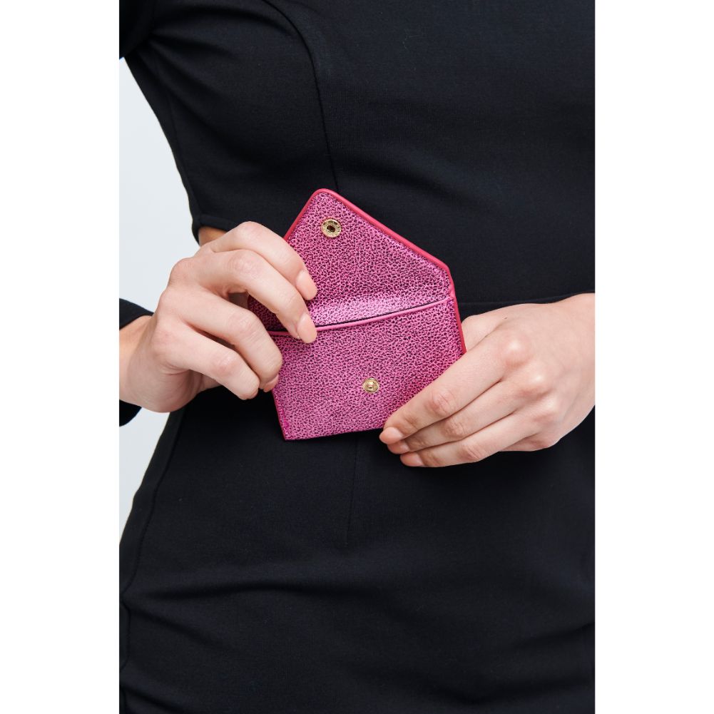 Woman wearing Magenta Urban Expressions Lea Wallet 840611181909 View 2 | Magenta