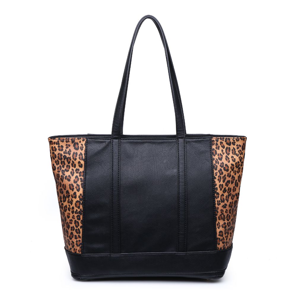 Urban Expressions Josie Tote NA-840611163738 View 3 | Black Leopard