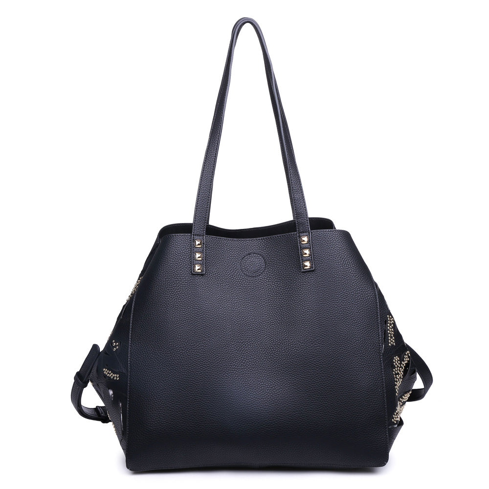 Woman wearing Black Urban Expressions Aruba Tote NA-840611141637 View 7 | Black