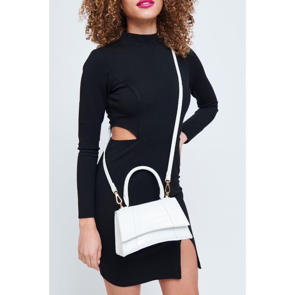 Woman wearing White Urban Expressions Lucas Crossbody 840611181015 View 1 | White
