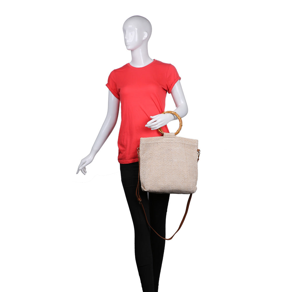 Woman wearing Cream Urban Expressions Hanalei Tote NA-840611159335 View 1 | Cream