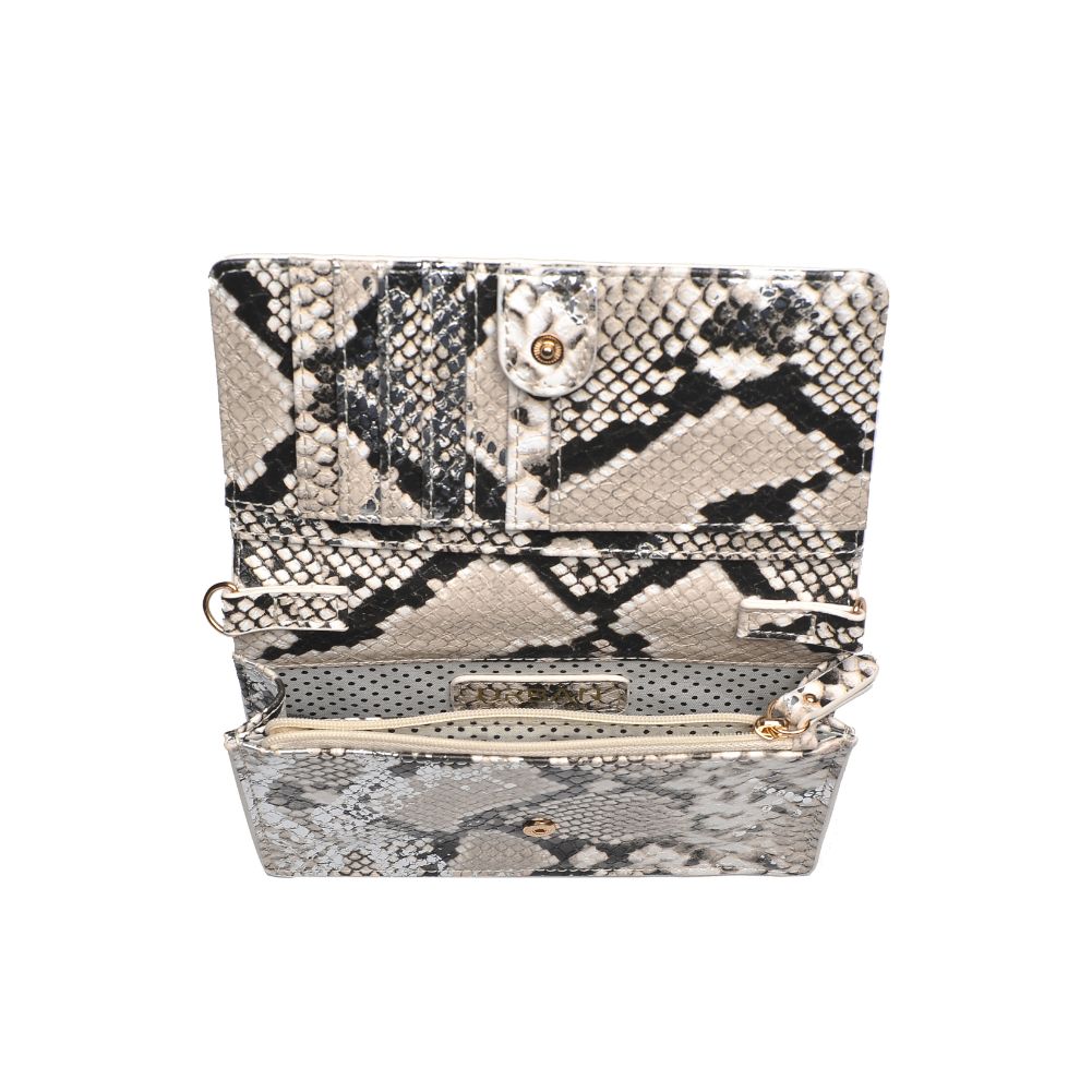 Product Image of Urban Expressions Emma Snake Crossbody 840611169488 View 4 | White Black Metallic