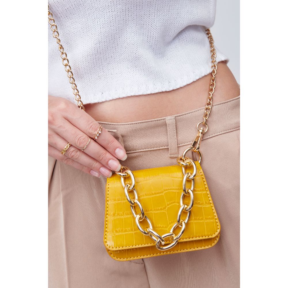 Woman wearing Mustard Urban Expressions Alesha Mini Bag 818209011143 View 1 | Mustard