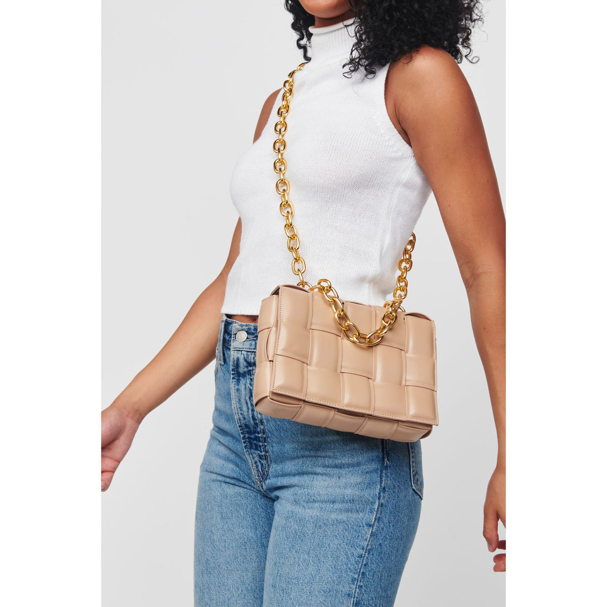 Woman wearing Camel Urban Expressions Ines Crossbody 818209012089 View 1 | Camel