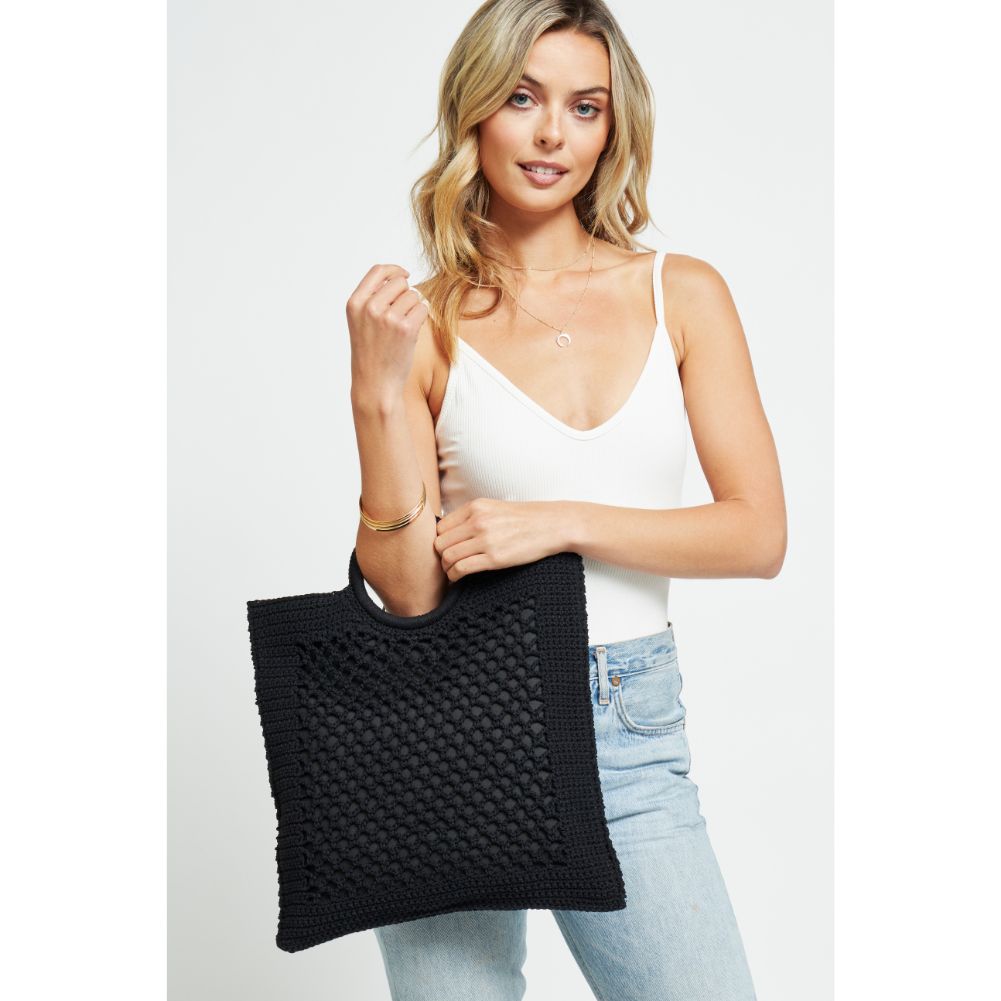Woman wearing Black Urban Expressions Bermuda Tote 840611181701 View 4 | Black