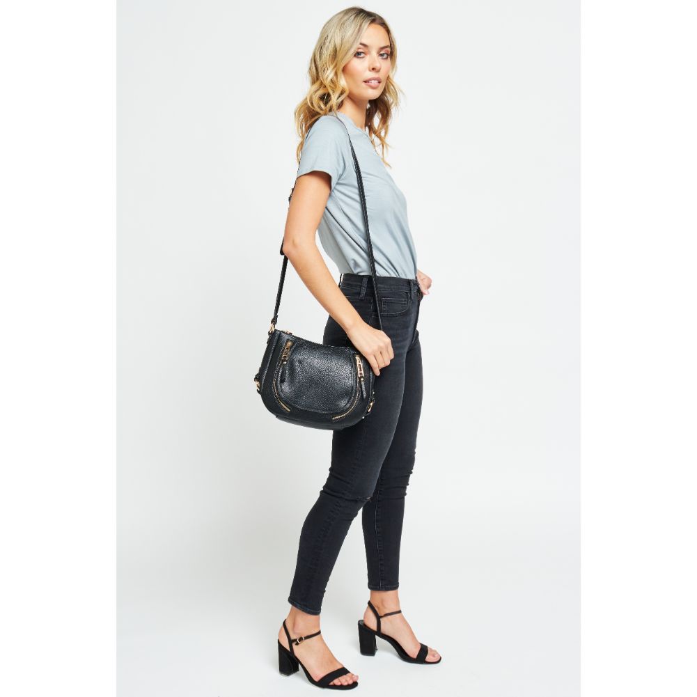 Woman wearing Black Urban Expressions Sadie Crossbody 840611177124 View 3 | Black