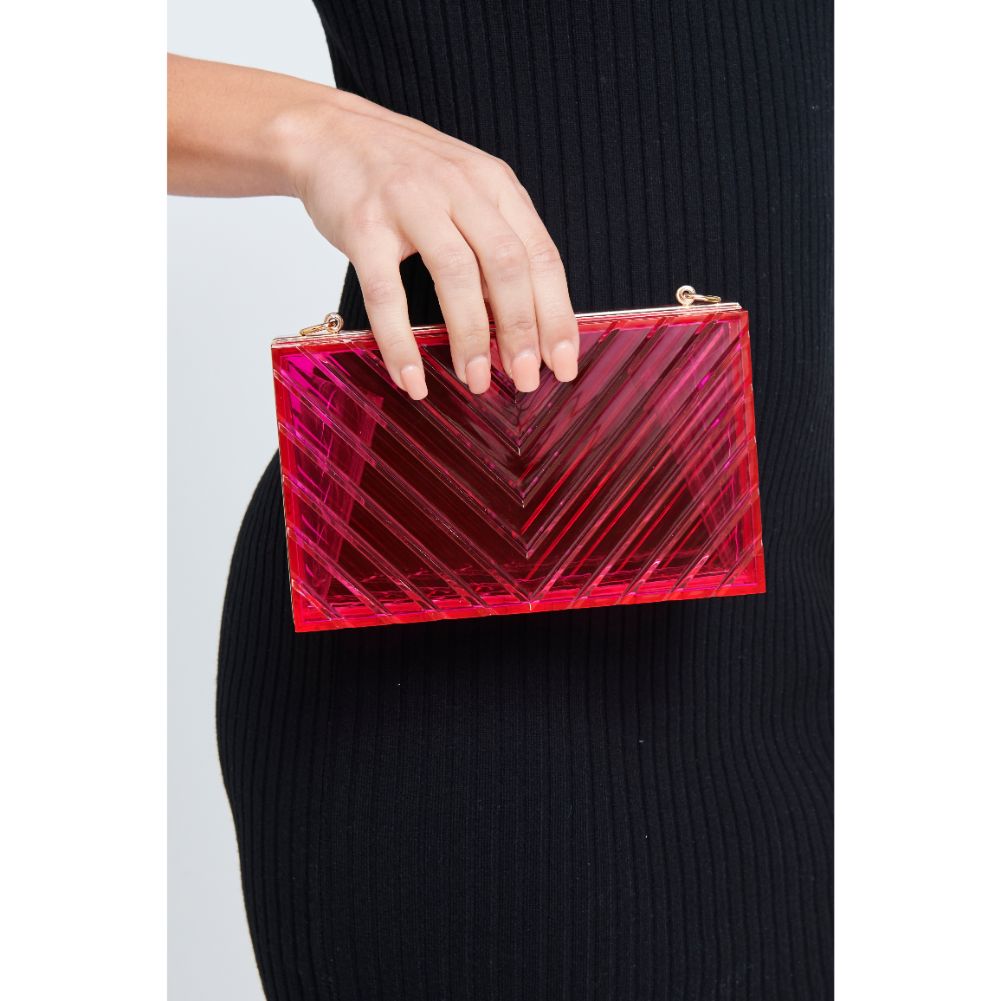 Woman wearing Pink Urban Expressions Iggy Evening Bag 840611177513 View 3 | Pink