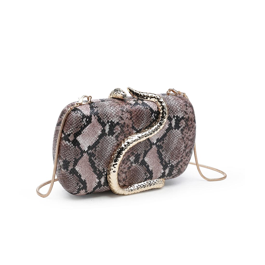 Urban Expressions Reputation-Snake Evening Bag 840504213014 View 2 | Brown Multi