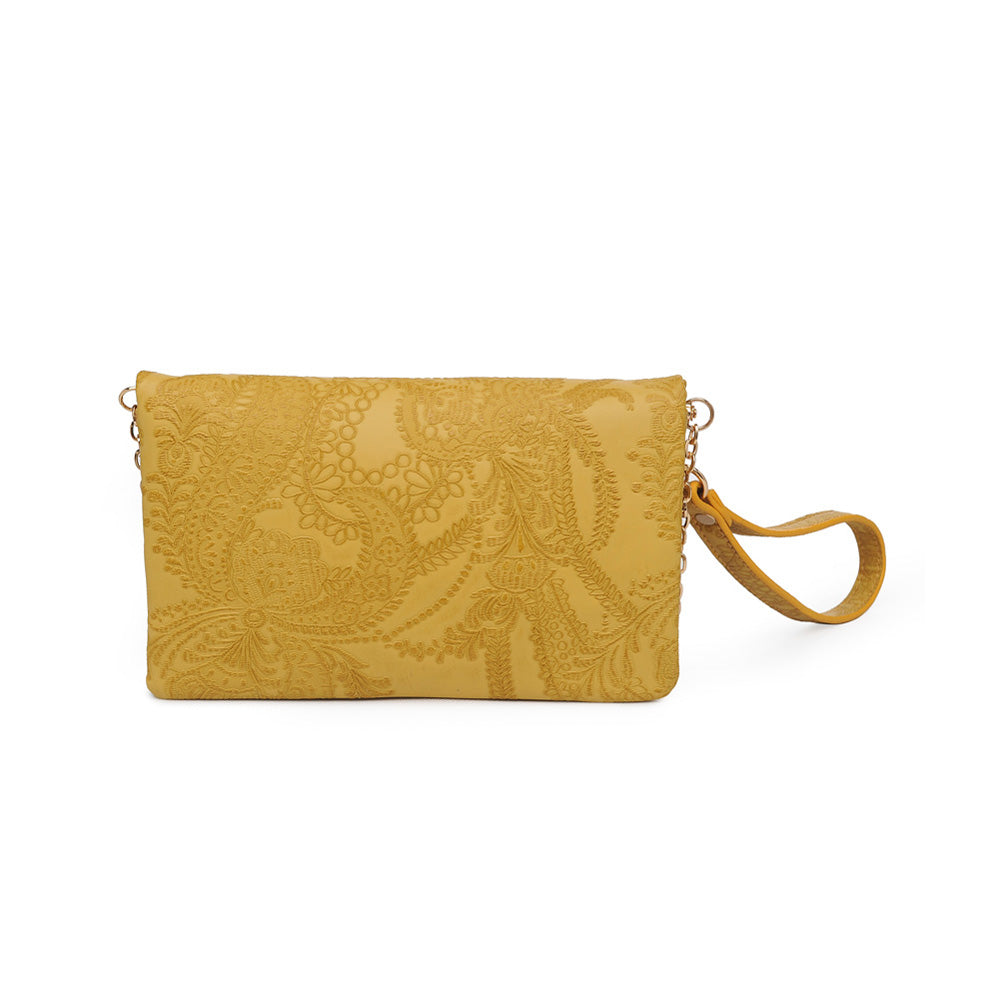 Product Image of Urban Expressions Lucy Floral Wristlet NA-840611151513 View 3 | Mustard