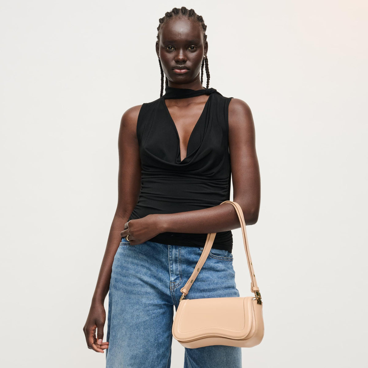 Woman wearing Natural Urban Expressions Max Shoulder Bag 840504208430 View 4 | Natural